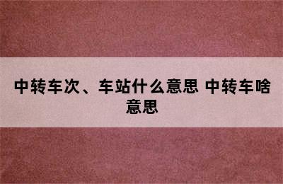 中转车次、车站什么意思 中转车啥意思